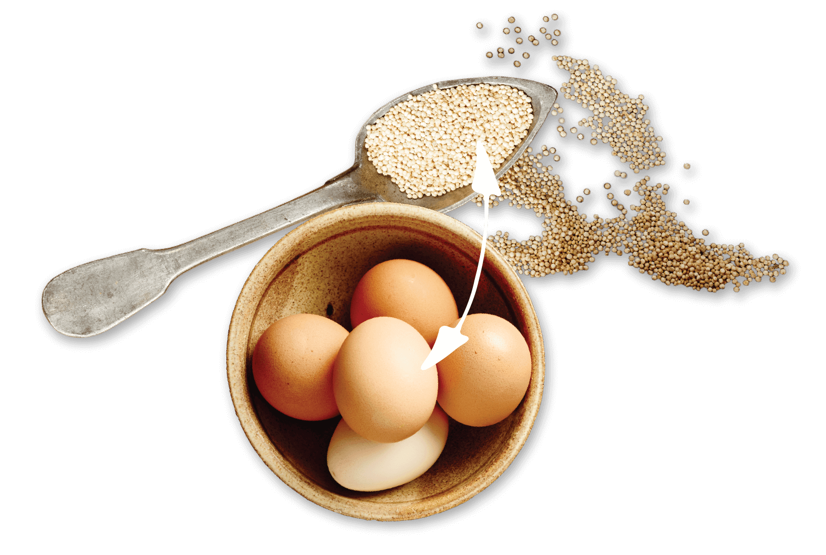 Hele Eieren + Quinoa = Spierkracht