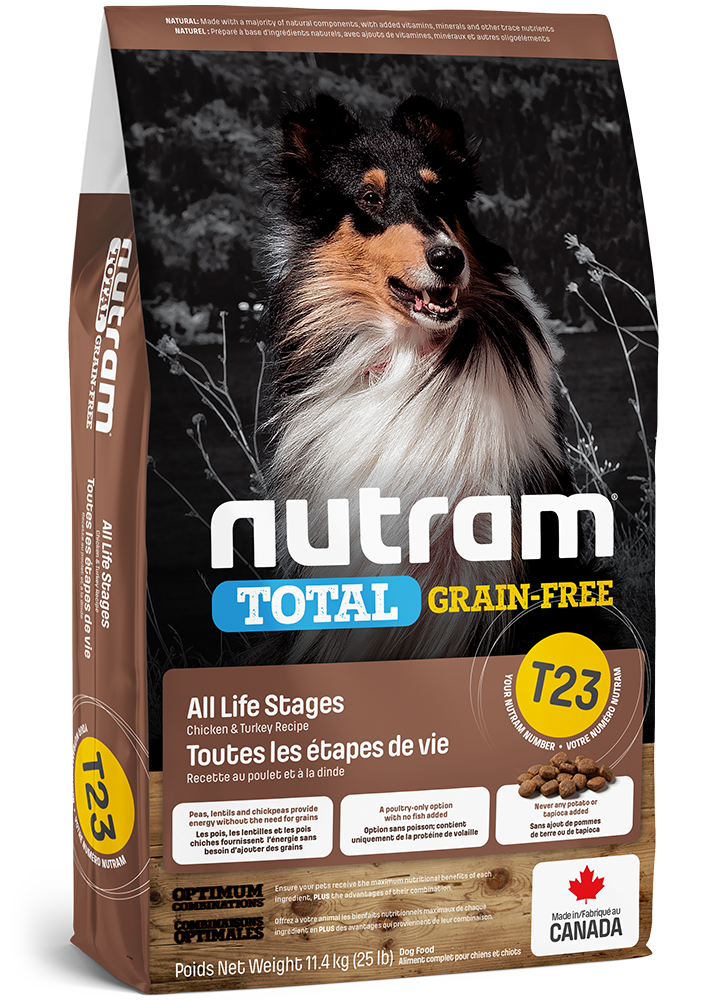 Product image for T23 Nutram Total Grain-Free Turkey & Chicken Dog Food